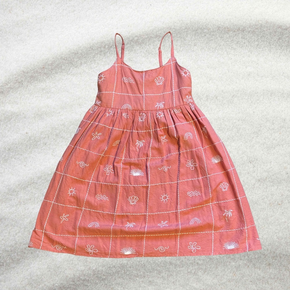 Girls Midnight Sky Linen Summer Dress Size 8 NWOT